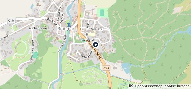 Map showing the location of Braemar Service Station