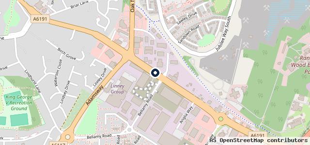 Map showing the location of Vertu Hyundai Mansfield