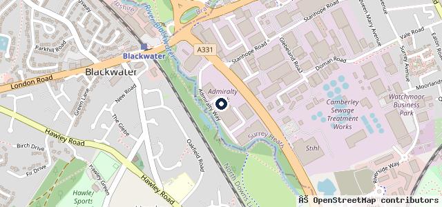 Map showing the location of Camberley SEAT Service Centre