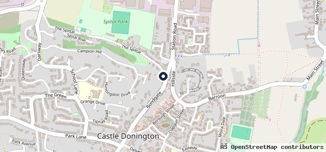 Map showing the location of Castle Donington Service Centre