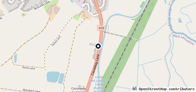 Map showing the location of Causeway Garage