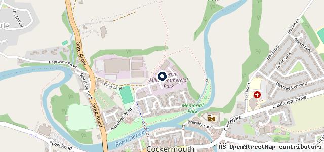 Map showing the location of Derwent Mills Garage