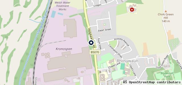 Map showing the location of Chirk Service Station