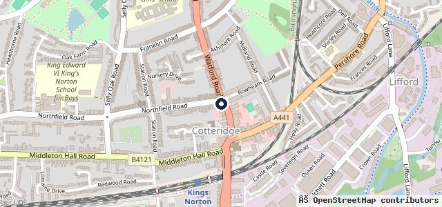 Map showing the location of Cotteridge Car Care