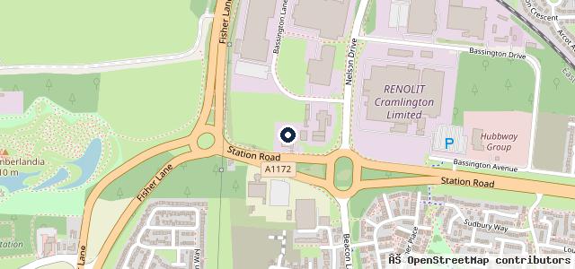 Map showing the location of Cramlington Garages formerly Cramlington Ford