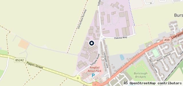 Map showing the location of ERS Burscough