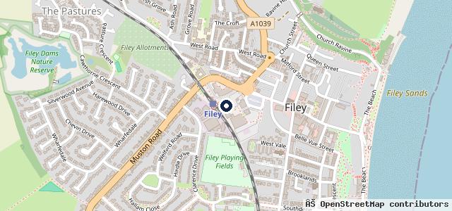 Map showing the location of Filey Vehicle Testing Station