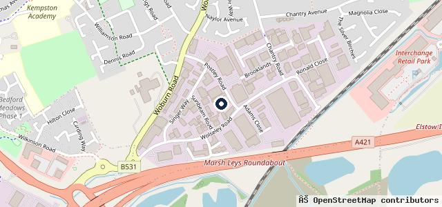 Map showing the location of True CarFix Bedford