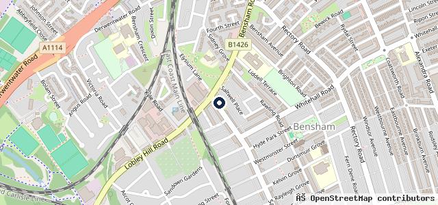 Map showing the location of Gateshead MOT Centre Ltd
