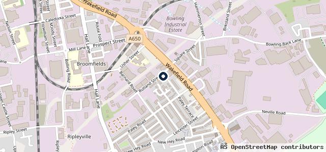 Map showing the location of GSF Car Parts (Bradford Central)