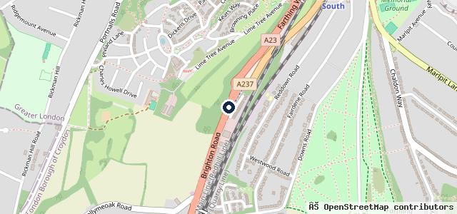 Map showing the location of Southeast Motors Jaguar Land Rover Croydon Service Centre