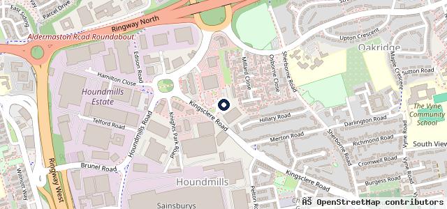 Map showing the location of Houndmills MOT & Service Centre
