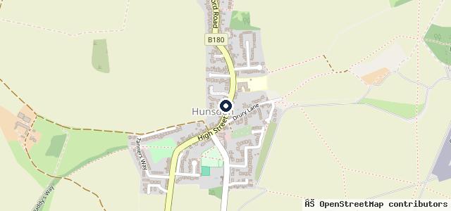 Map showing the location of Hunsdon Garage