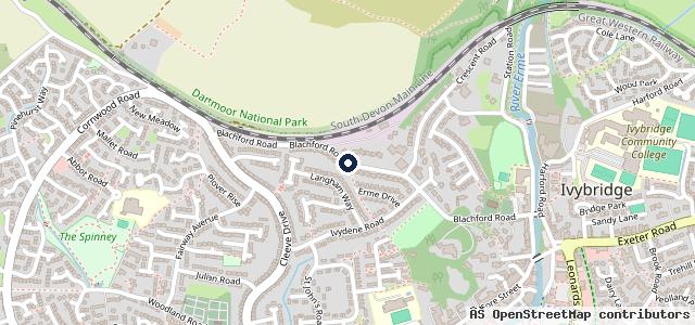 Map showing the location of Ivybridge MOT Centre