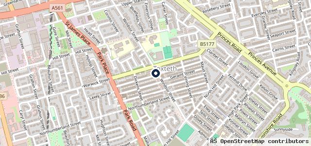 Map showing the location of JD Autos Liverpool