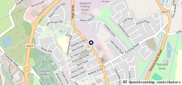 Map showing the location of Lloyds Tunstall Test Centre