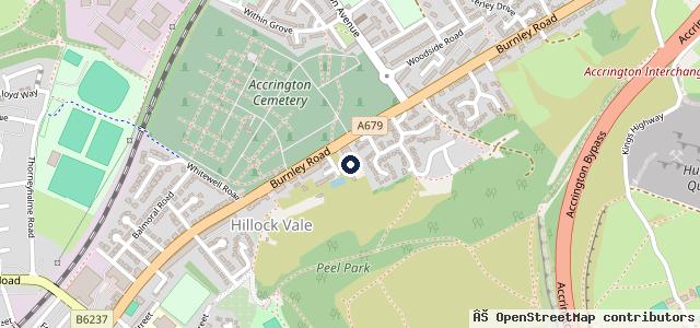 Map showing the location of M65 vehicle repair centre