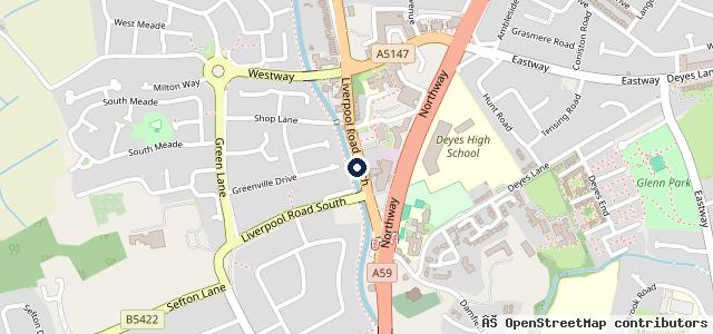 Map showing the location of Maghull Motorists Centre