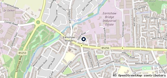 Map showing the location of Meanygate Garage