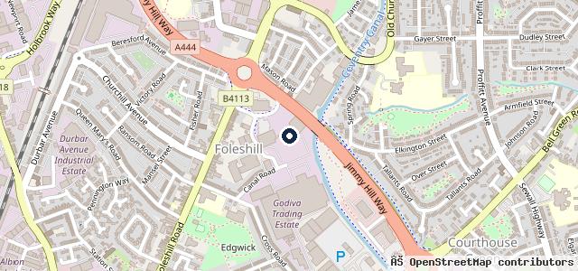 Map showing the location of Mercedes-Benz of Coventry
