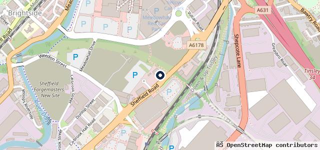 Map showing the location of Mercedes-Benz of Sheffield