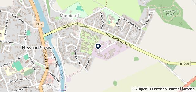 Map showing the location of Minnigaff MOT Centre