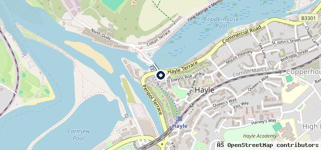 Map showing the location of NJ Motor Engineers Garage & MOT Center Hayle Cornwall (Formerly Neil Wade Motor Engineer)