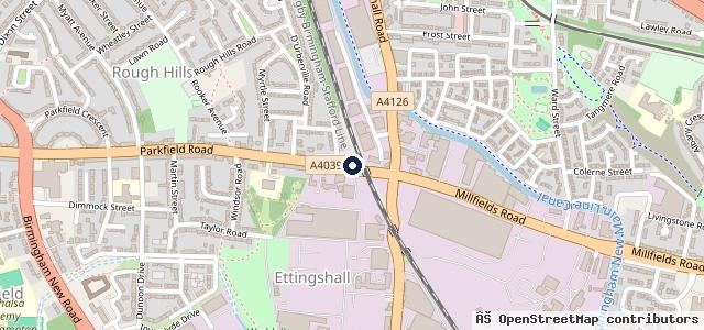 Map showing the location of Parkfield MOT & Service
