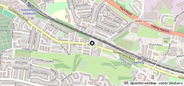 Map showing the location of Peartree MOT Centre
