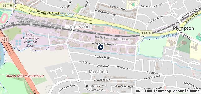 Map showing the location of Plympton M O T Centre