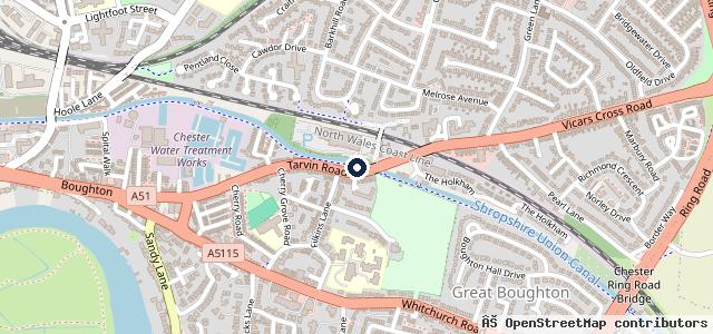 Map showing the location of Newton Garage Ltd, Chester