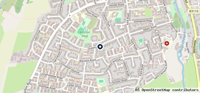 Map showing the location of Queens Road Garage