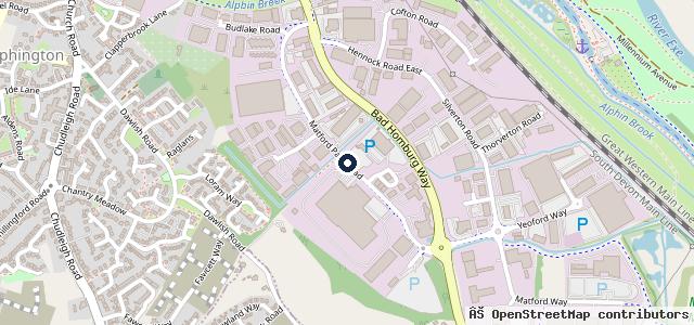 Map showing the location of Mercedes-Benz of Exeter