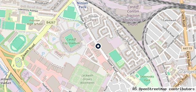 Map showing the location of Riders of Cardiff