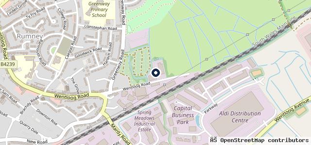 Map showing the location of Rumney Test & Service Centre