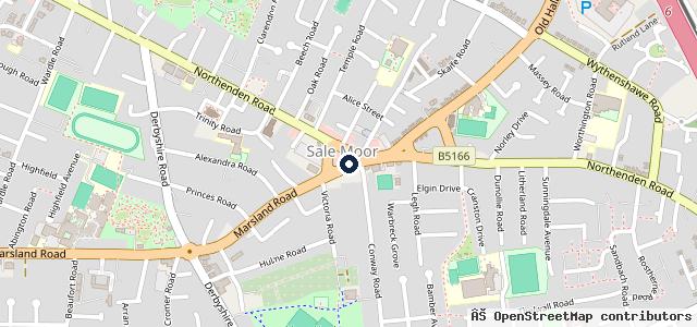 Map showing the location of Sale Moor MOT Centre