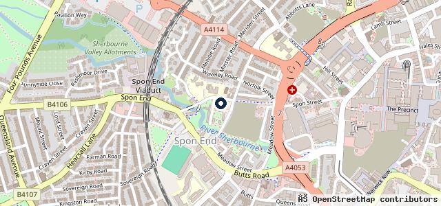 Map showing the location of Spon Gate Motorcycles
