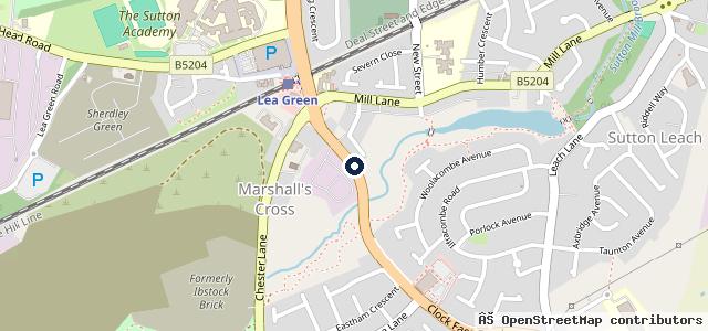 Map showing the location of St Helens Motor Centre