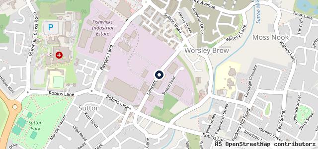 Map showing the location of St Helens service and MOT