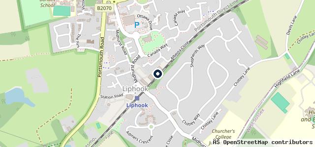 Map showing the location of Station Garage Liphook