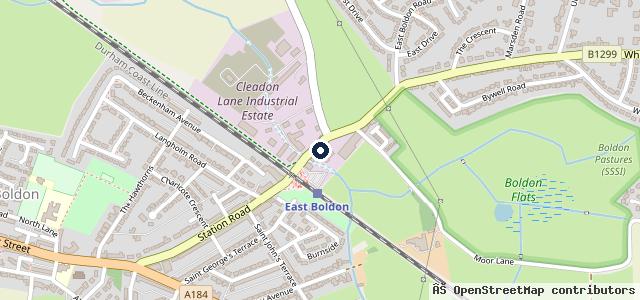 Map showing the location of Station Garage