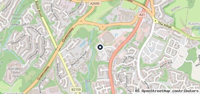 Map showing the location of SLM Vauxhall Hastings
