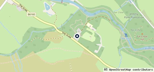 Map showing the location of Strid Wood Tea Rooms
