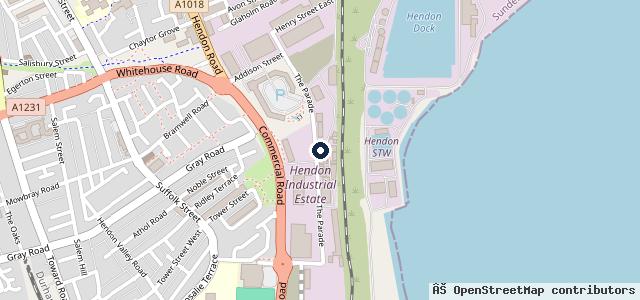 Map showing the location of Sunderland Tyre & Exhaust Centre