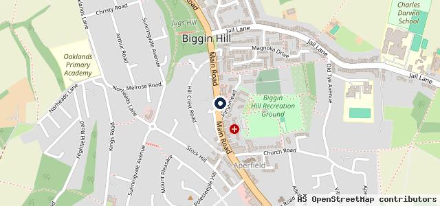 Map showing the location of The Motorist Centre (Biggin Hill)