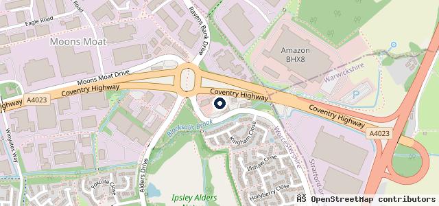 Map showing the location of Startin BYD Redditch