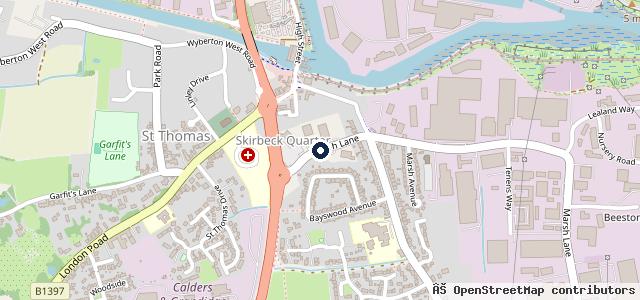 Map showing the location of Vertu Honda Boston