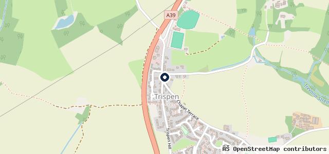 Map showing the location of Treworran Garage