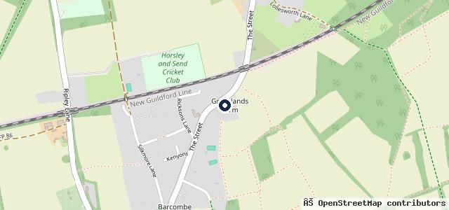 Map showing the location of West Horsley Motors