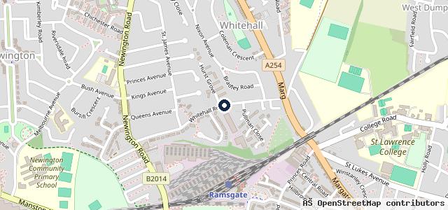 Map showing the location of Whitehall Service Centre